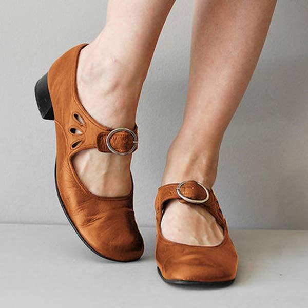 Orthopädische Vintage-Schuhe mit Runder Zehenpartie