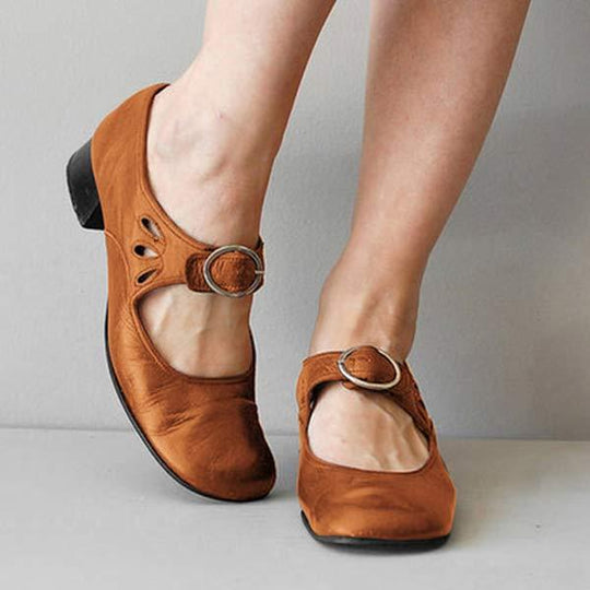 Orthopädische Vintage-Schuhe mit Runder Zehenpartie