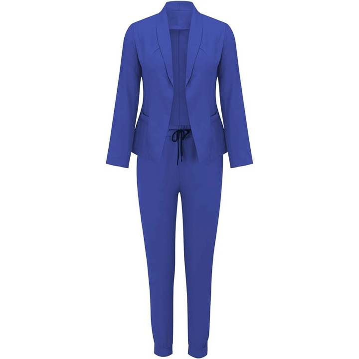 Slim-Fit Blazer und Hose Set in einfarbiger Farbe