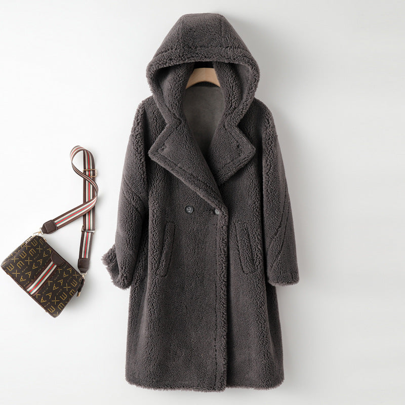 Damen-Teddy-Mantel aus Lammwolle
