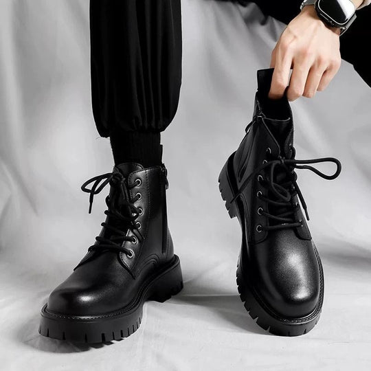 Herren-Stiefeletten mit seitlichem Reißverschluss, High-Top