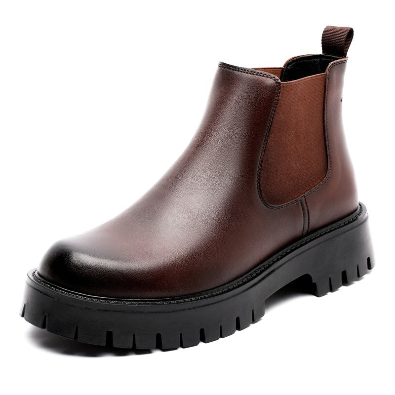 Warme Herren-Chelsea-Boots aus Leder
