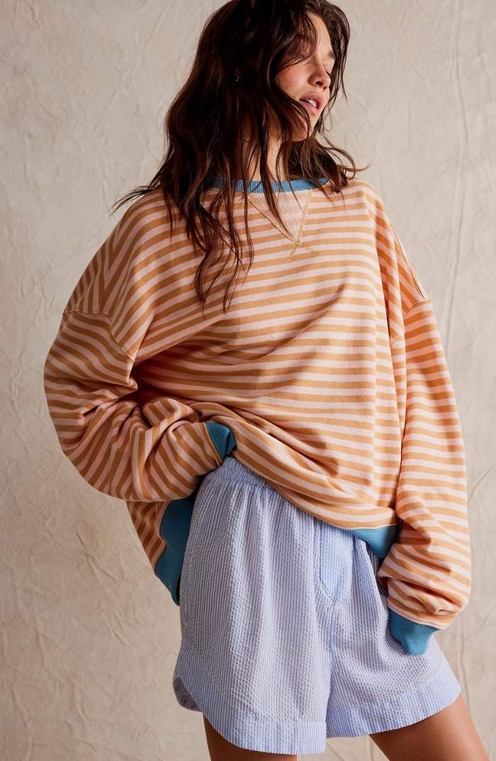 Nord Taschen | Oversized Gestreiftes Damen Sweatshirt
