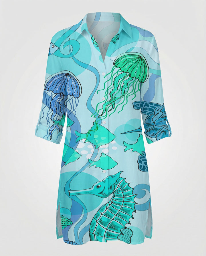 Lange Damen Strandbluse