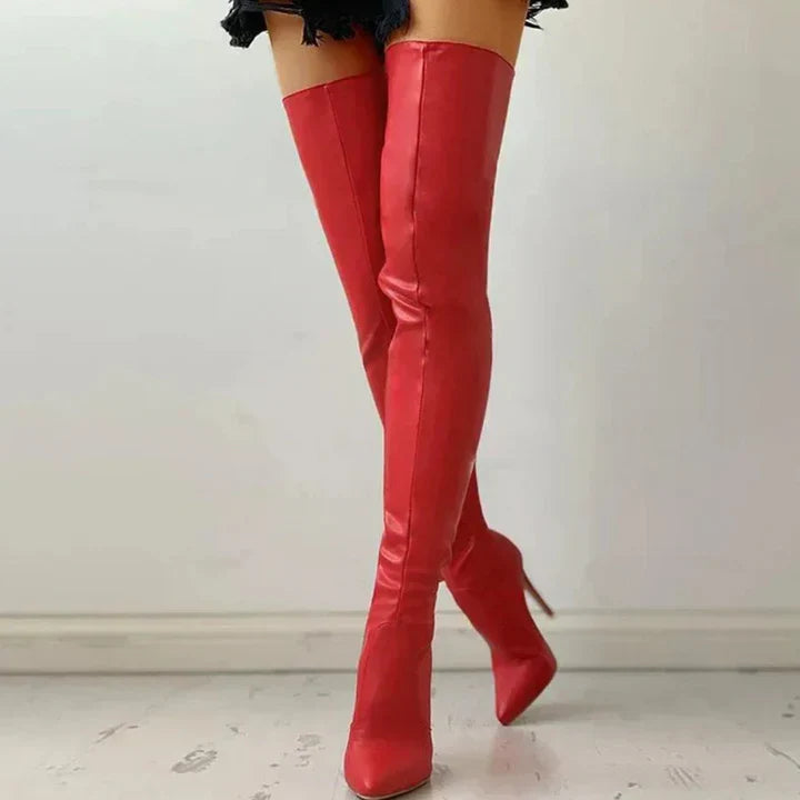 Bequeme Hochhackige Schuhe für Frauen Oberschenkel Hoch