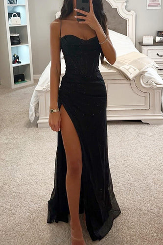 Maxikleid mit Pailletten und Korsett - Celeste - Vittorelli