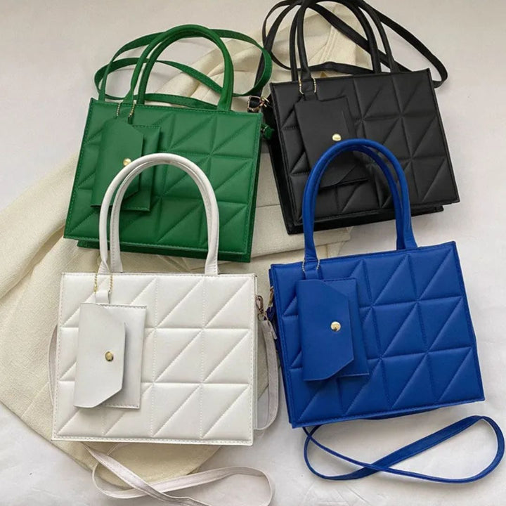 Nord Taschen | Handtasche mit Quadratprägung - Stilvolle Umhängetasche mit praktischer Kartenhülle