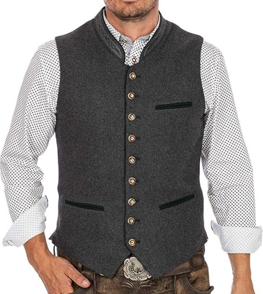 Herren Weste mit Einem Stilvollen Traditionellen Look
