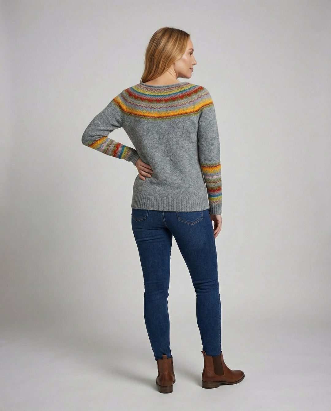 Retro Print Langarmpullover