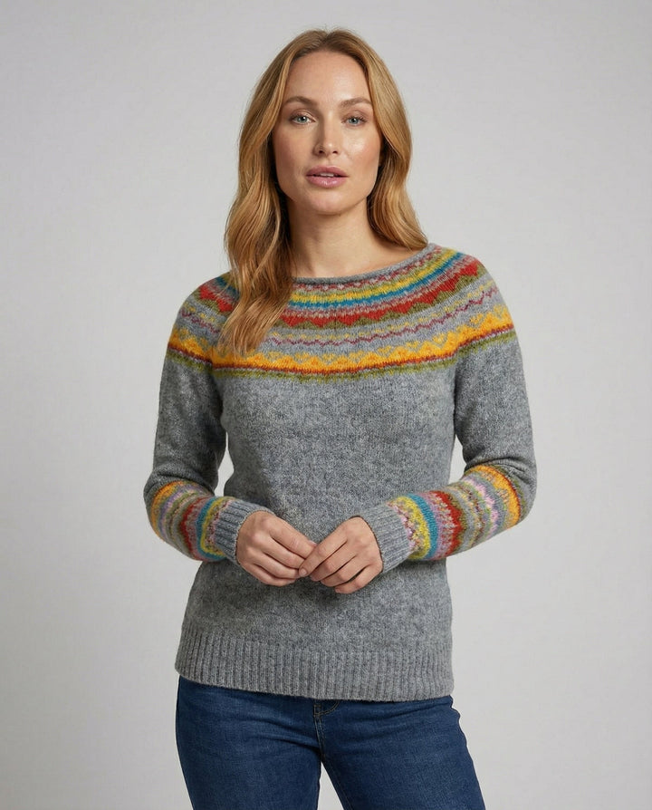 Retro Print Langarmpullover