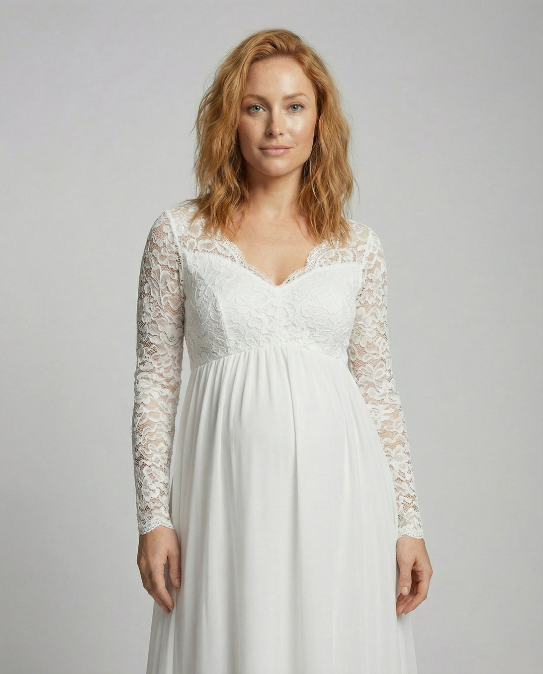 Elegantes Spitzen-Maxikleid für Schwangere
