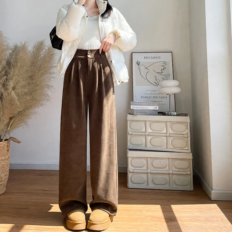Damen-Cordhose im Business-Stil, gefüttert