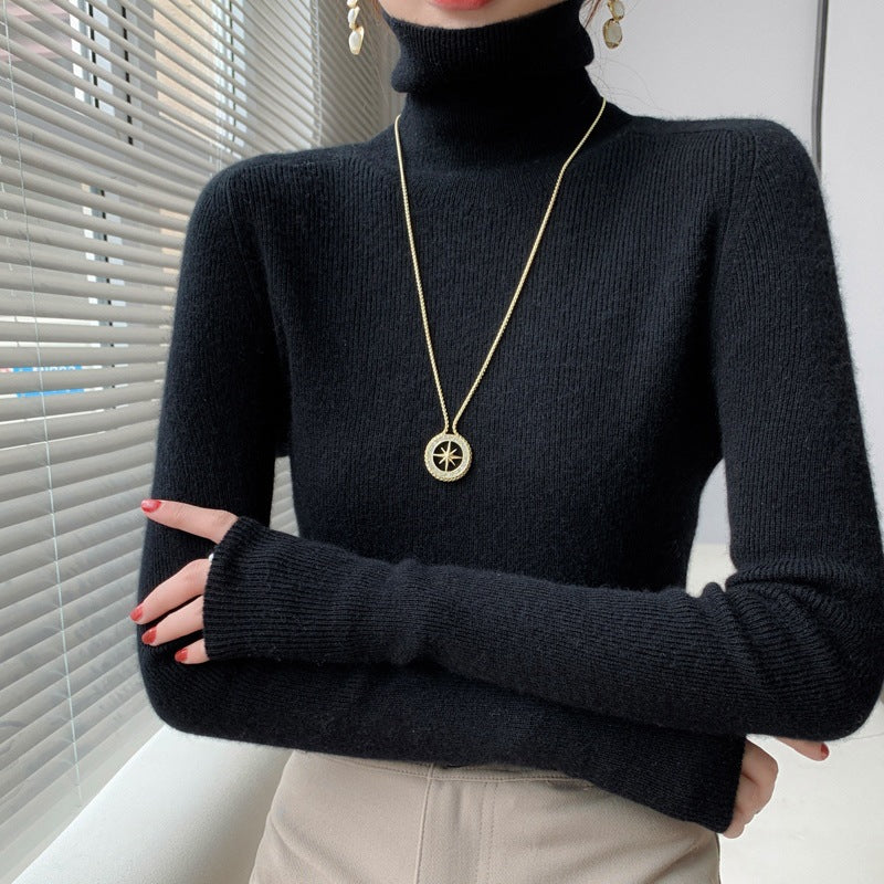 Damen-Strickpullover mit Stehkragen, warm und vielseitig