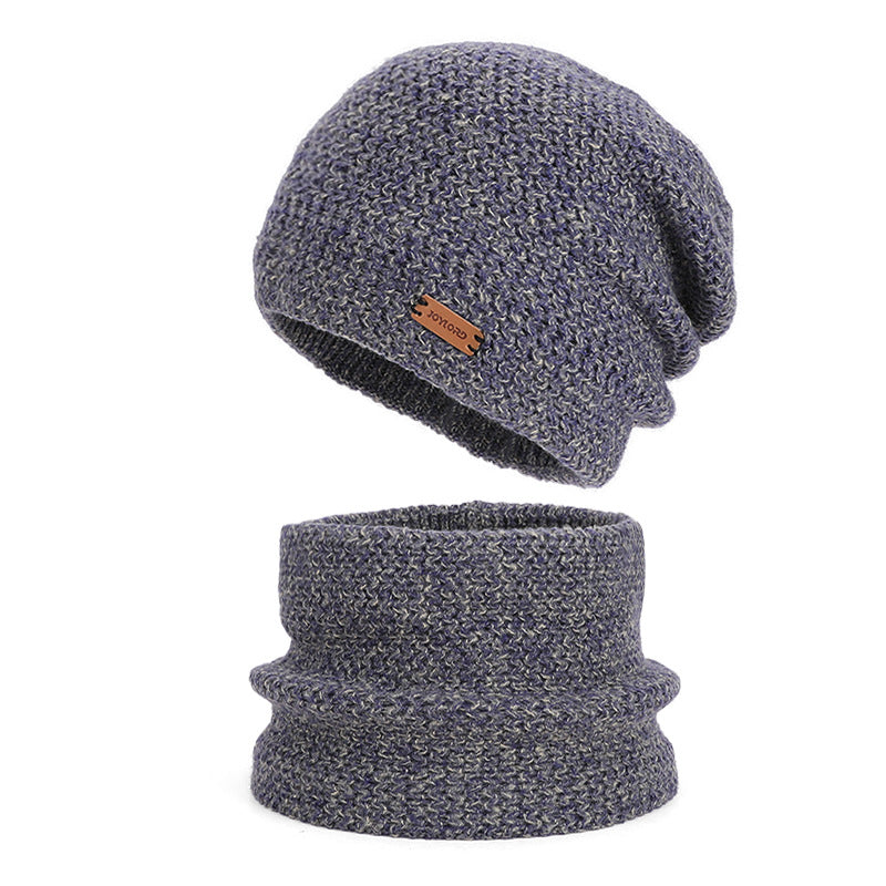 Damen-Winterset: Strickmütze und Schal mit Futter