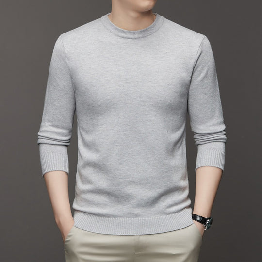 Herren-Strickpullover, Stehkragen, schmale Passform