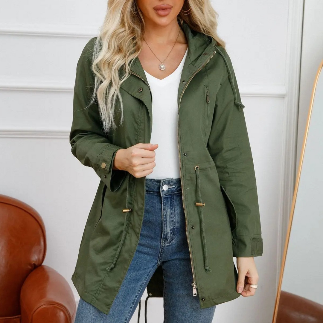 Wasserdichter Mantel mit Kapuze für Frauen