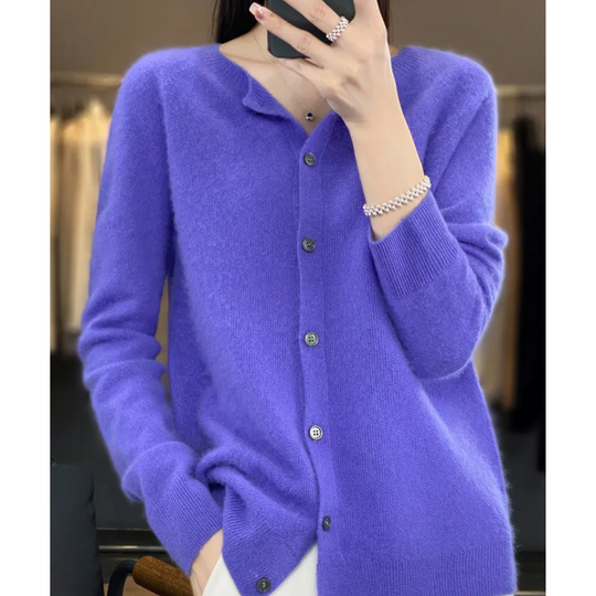 Damen Rundhals Cardigan Pullover