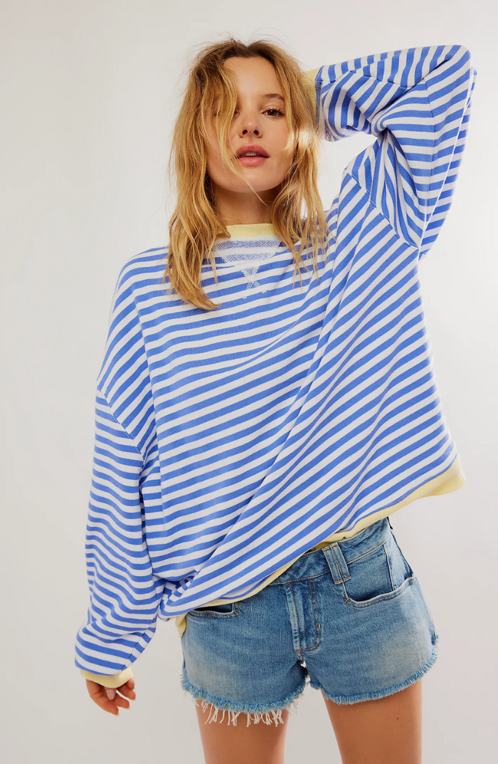 Nord Taschen | Oversized Gestreiftes Damen Sweatshirt