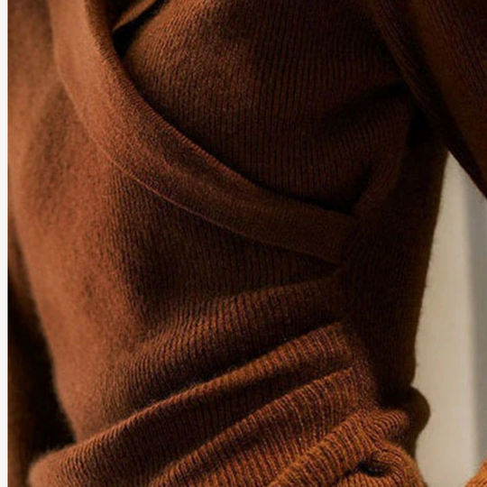 Damen Strick-Wickel V-Ausschnitt Pullover