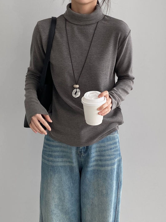 Damen-Strickpullover mit Stehkragen, weich