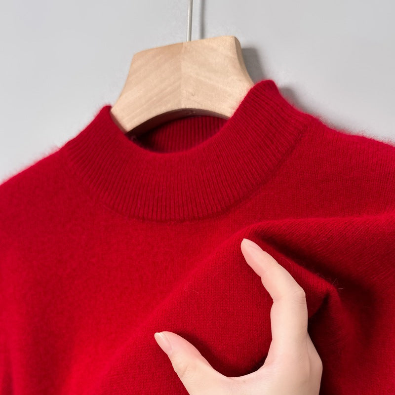Herren-Strickpullover mit Stehkragen, langärmelig