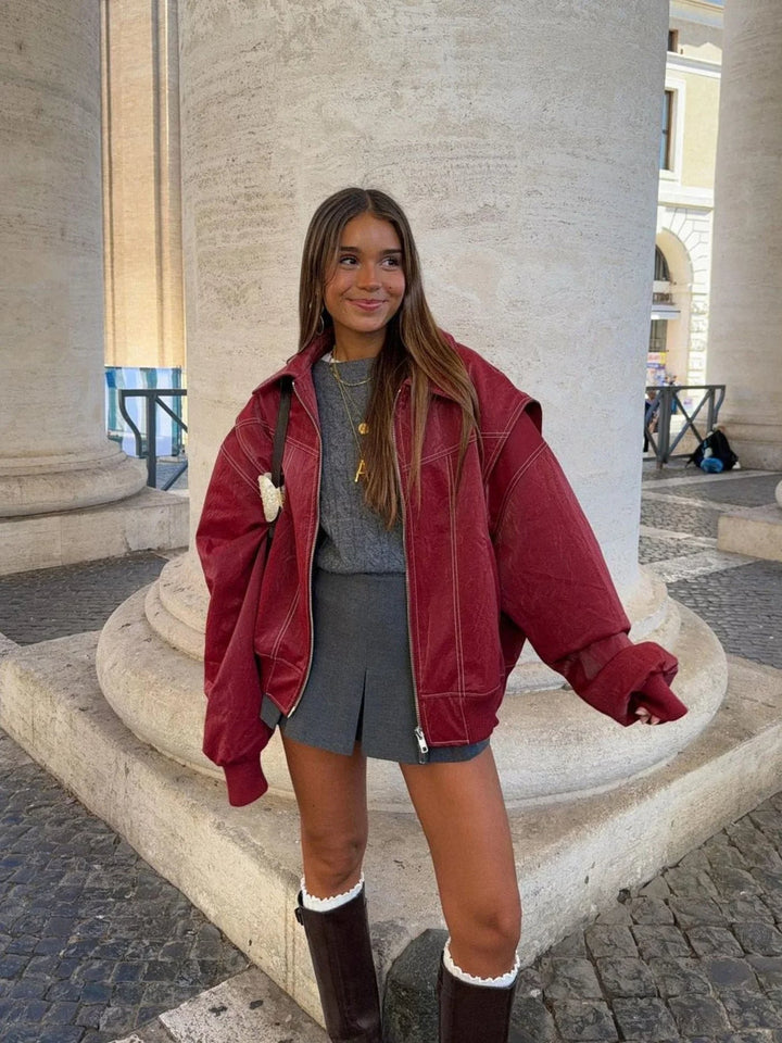 Übergröße Jacke mit Reißverschluss und Eleganter Optik