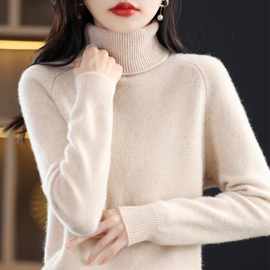 Damen-Strickpullover mit Stehkragen, locker und langärmlig