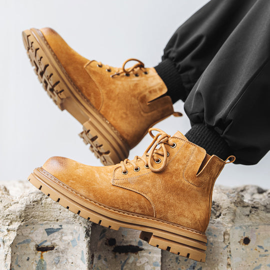 Herren-Chelsea-Boots, mittelhoher Schaft, Schweinsleder