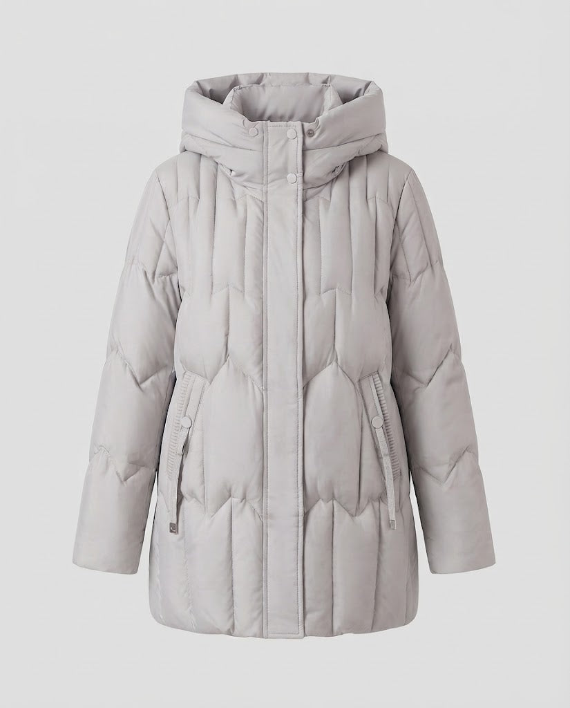 Damen Kurzsteppparka mit voluminöser Kapuze, Kordelzug und Thermofüllung Nord Taschen