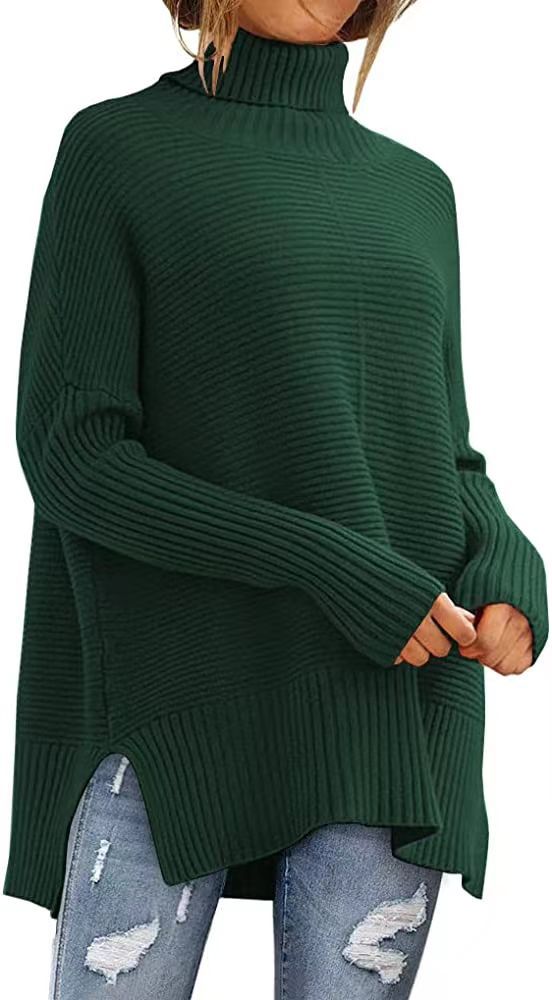 Damen Strickpullover, Rollkragen, weiter Schnitt