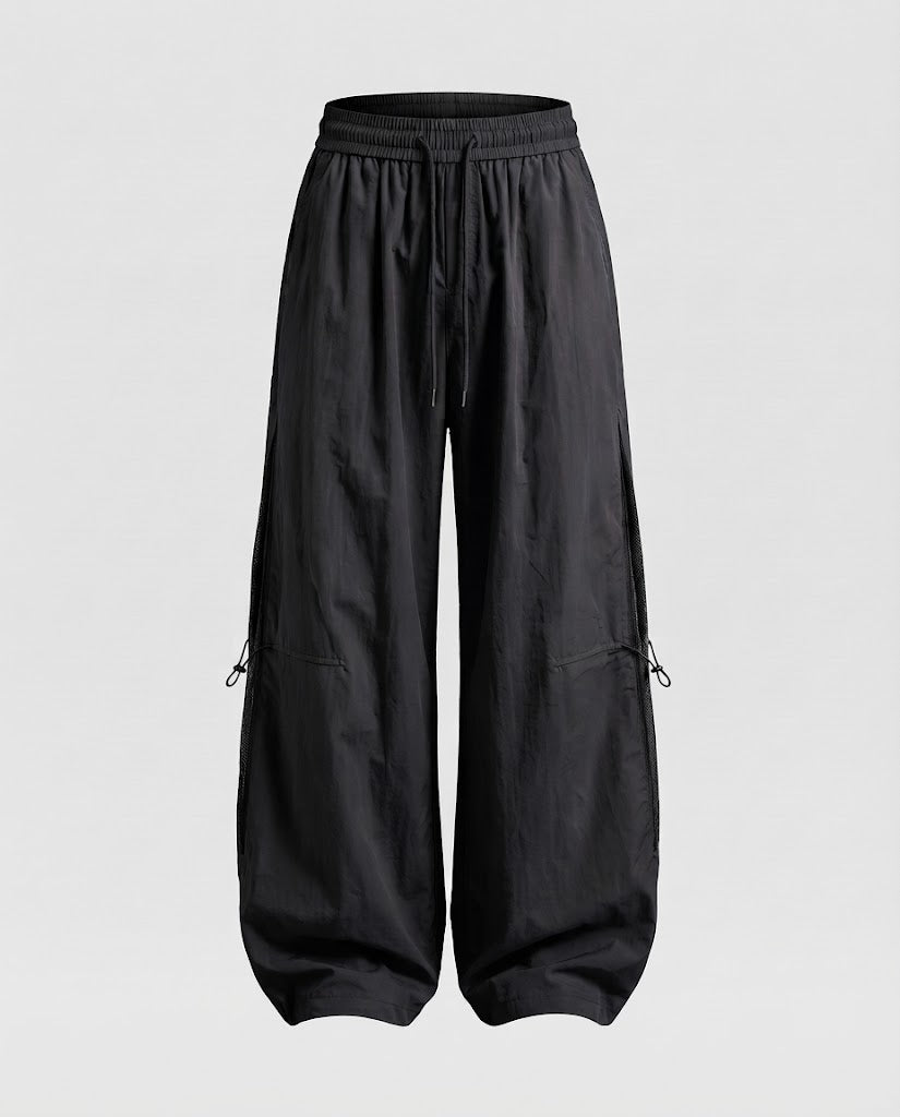 Herren Extraweite Tech-Baggy-Hose mit Mesh‑Paneelen, D‑Ring‑Verstellung und elastischem Saum Nord Taschen