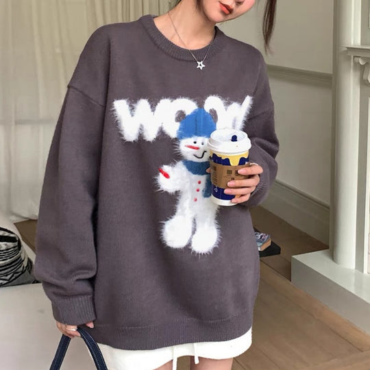 Lockerer Damen-Strickpullover im entspannten Stil
