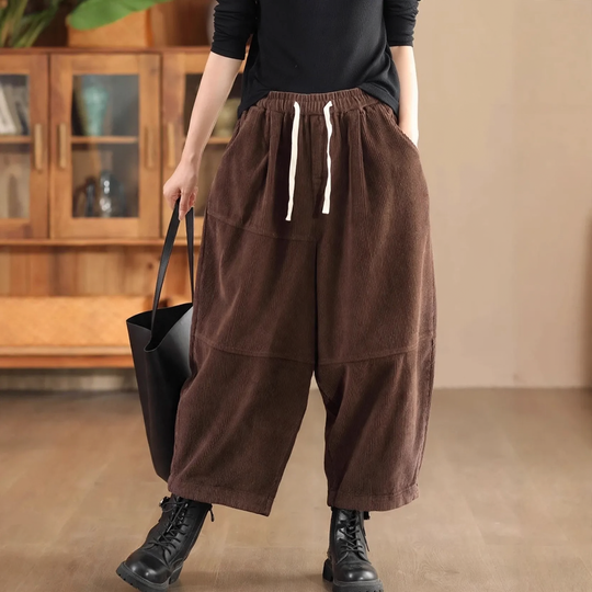 Vintage Kord-Haremshose mit Futter