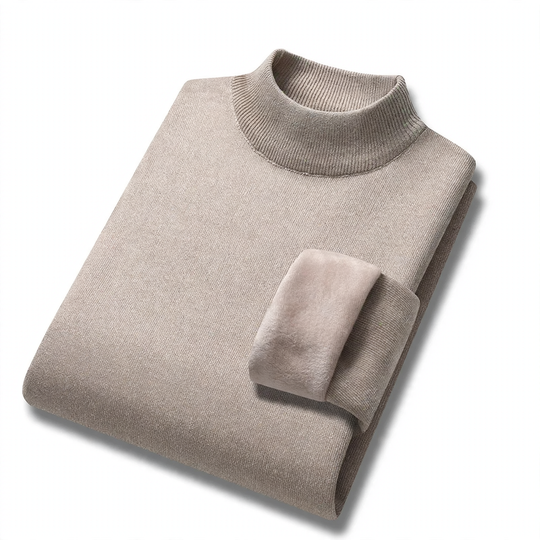 Herren-Rollkragenpullover, gefüttert, warm, Herbst und Winter