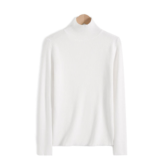 Damen-Strickpullover mit Stehkragen, schmal geschnitten