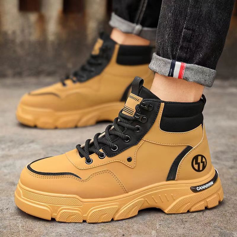 Herren-Stiefeletten mit Plateau und Keilabsatz