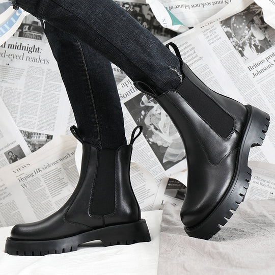 Herren-Stiefeletten, gefüttert, rutschfest, mit Plateau