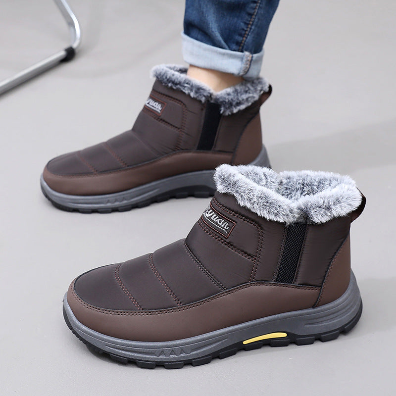 Gefütterte Herren-Winterstiefel, mittelhoher Schaft