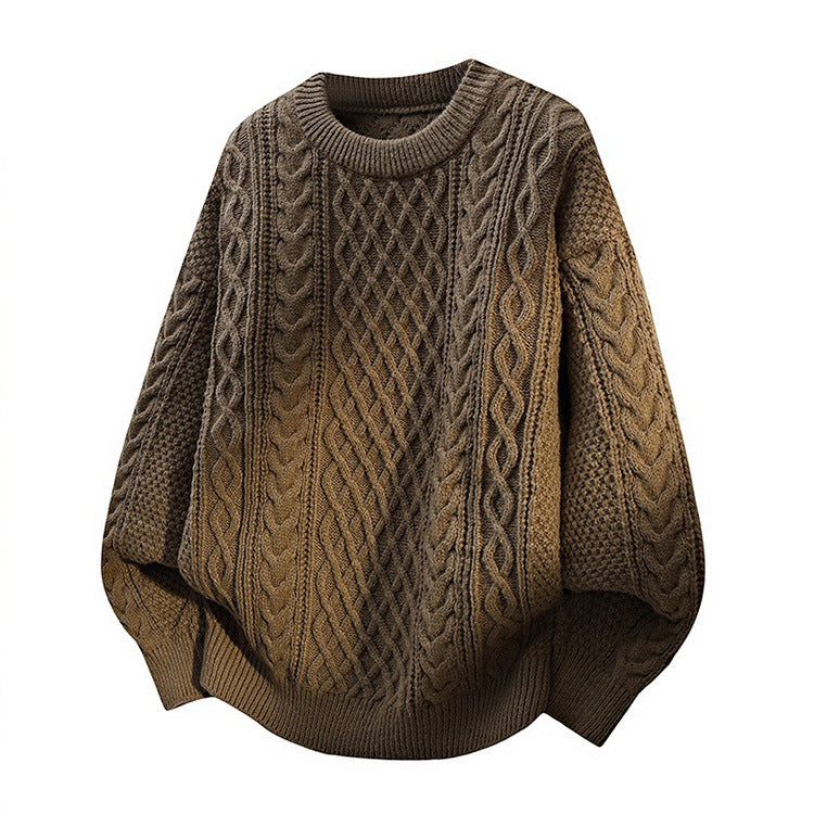 Herren-Strickpullover mit Zopfmuster