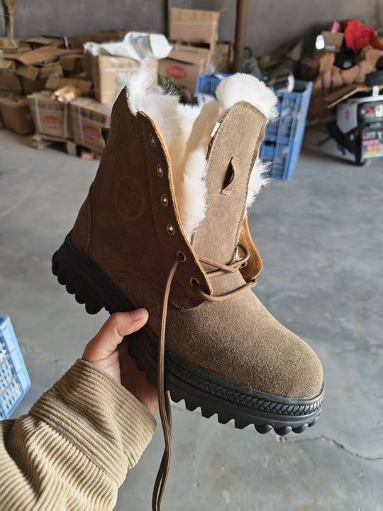 Winter-Stiefel aus Rindsleder mit Wollfutter und Stahlkappe