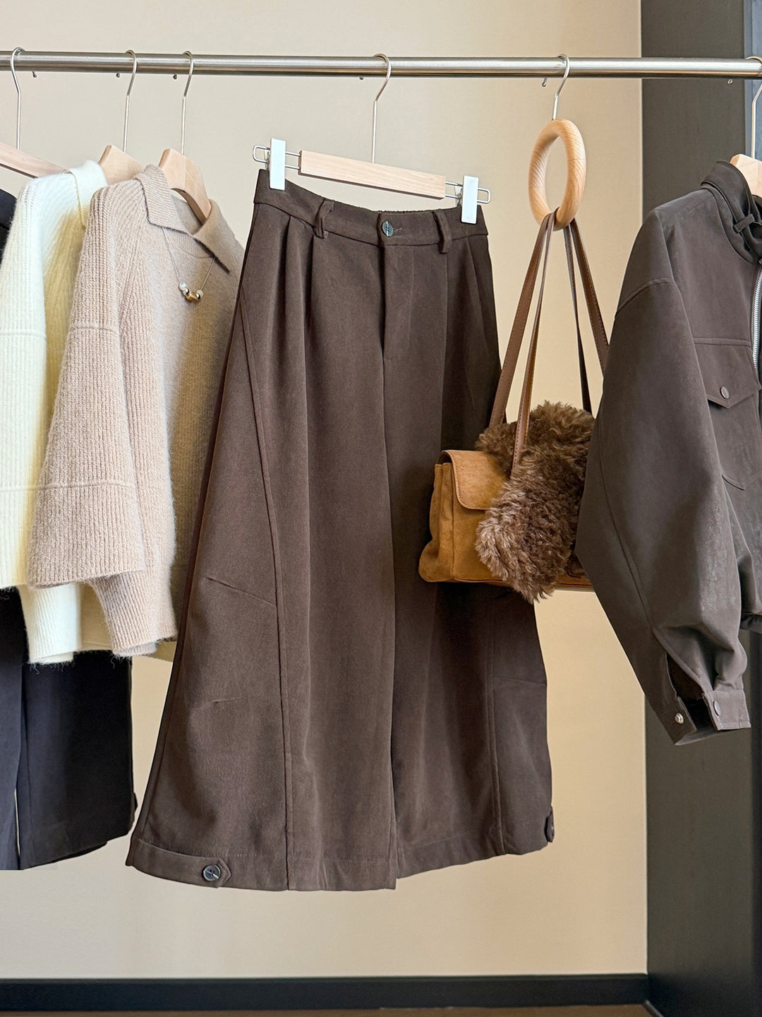 Damen-Cordhose, hoch geschnitten, 7/8-Länge, weiter Schnitt