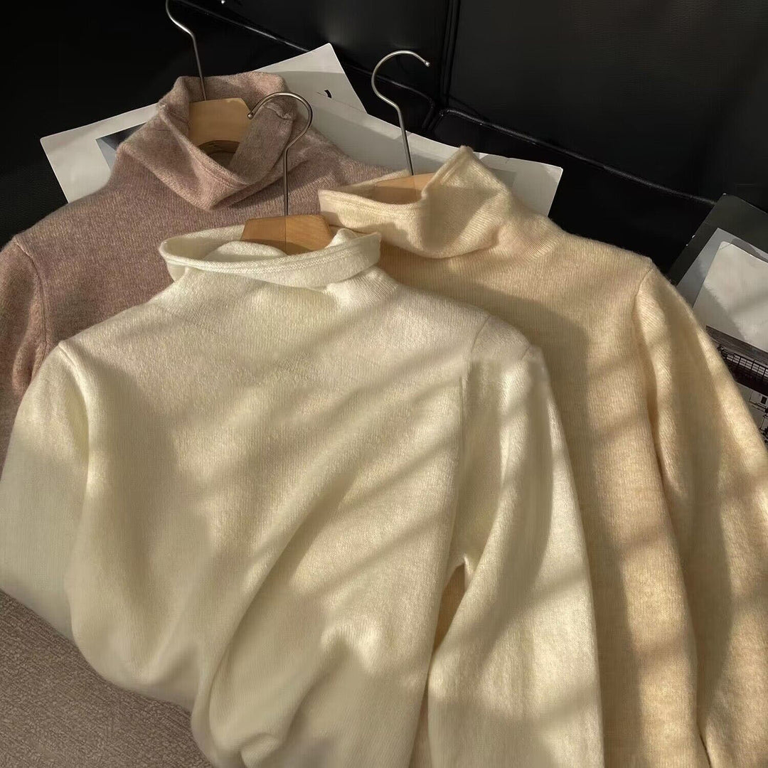 Damen Wollpullover mit Stehkragen