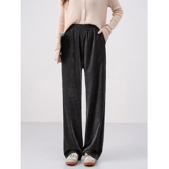 Chenille-Kord-Hose mit weitem Bein, warm und fließend