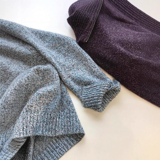 Herren-Strickpullover mit Reißverschluss und Stehkragen