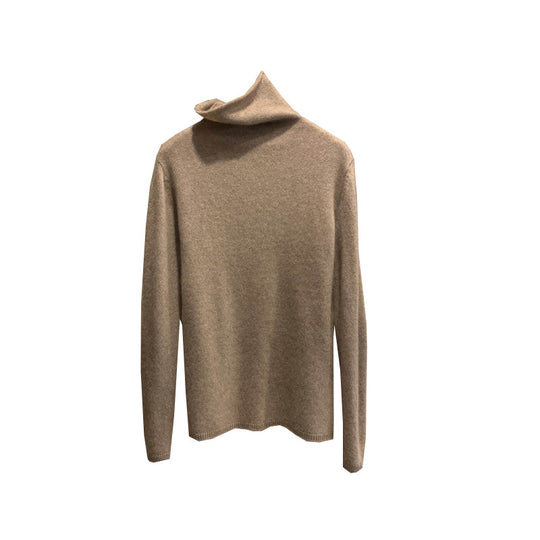 Damen-Wollpullover mit Stehkragen und Glanzeffekt