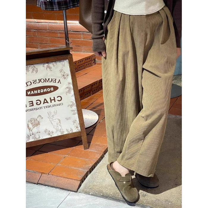 Damen-Cordhose, große Größen, gefüttert, weit geschnitten