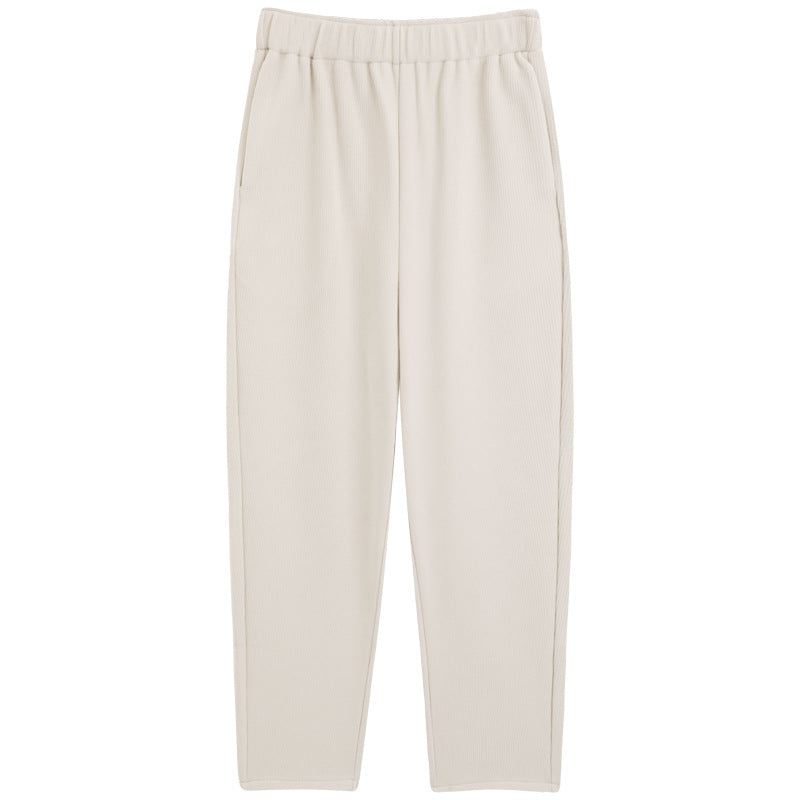 Cord-Hose mit hohem Bund, weit geschnitten, Damen