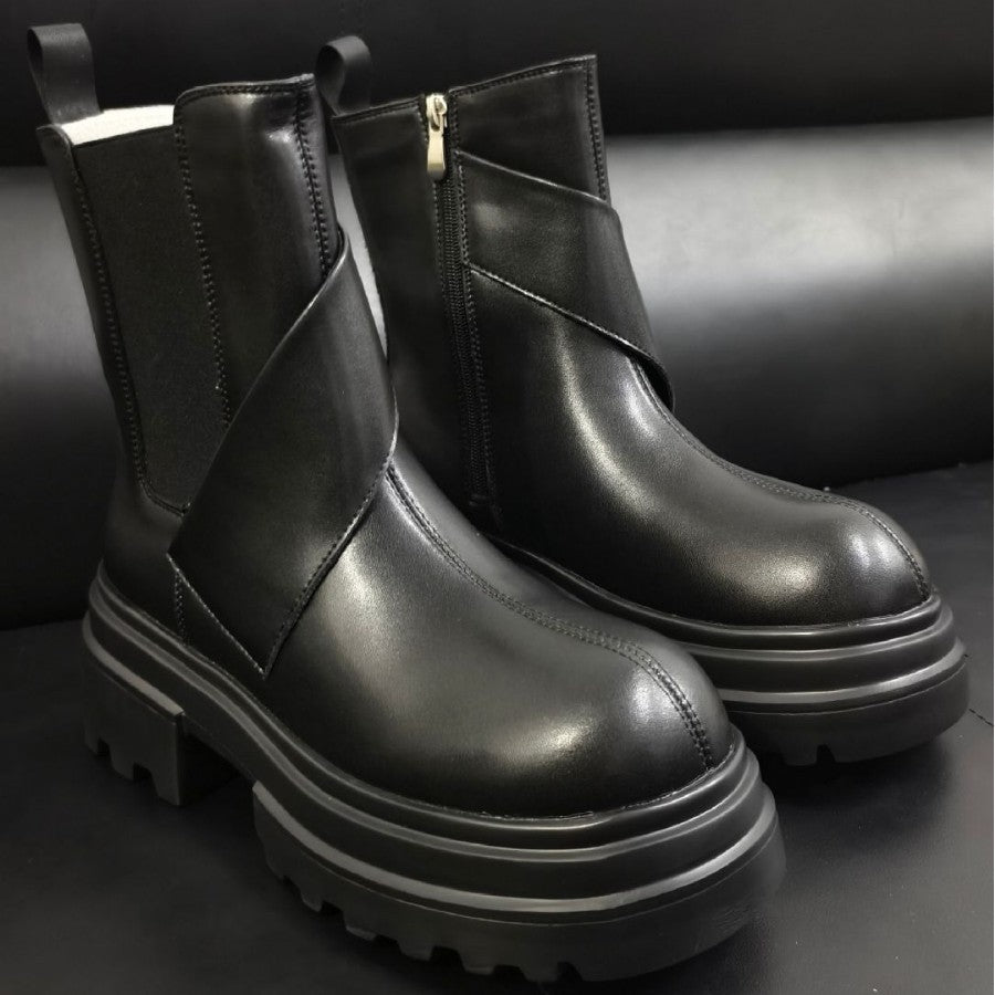 Herren-Chelsea-Stiefel, gefüttert, mit Plateau