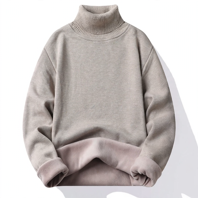Herren-Strickpullover mit hohem Kragen, körperbetont