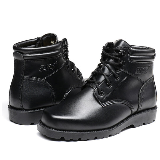 Herren-Winterstiefel aus echtem Leder mit Lammfellfutter